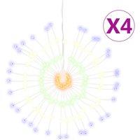 vidaXL Christmas Starburst Lights 140 LEDs 4 pcs Multicolour 17 cm, Multi
