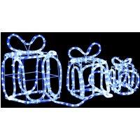vidaXL Christmas Decoration Gift Boxes with 180 LEDs Indoor Outdoor, White