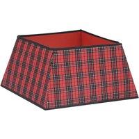 Vidaxl Christmas Tree Skirt Red And Black 48X48X25 Cm, Red