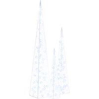 vidaXL Acrylic Decorative LED Light Cone Set Blue 60/90/120cm, Blue