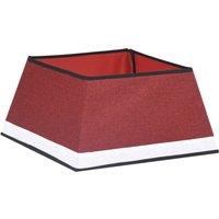 Vidaxl Christmas Tree Skirt Red And White 48X48X25 Cm, Red