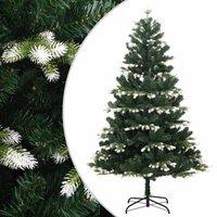 Vidaxl Artificial Hinged Christmas Tree With Flocked Snow 120 Cm, Green