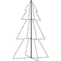 vidaXL Christmas Cone Tree 200 LEDs Indoor and Outdoor 98x150 cm, Black