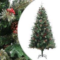 Vidaxl Christmas Tree With Pine Cones Green 225 Cm Pvc&pe, Green
