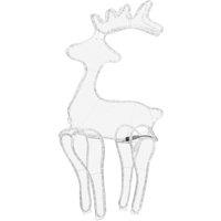 vidaXL Reindeer Christmas Decoration with Mesh 306 LEDs 60x24x89cm, White