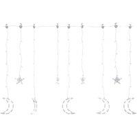 vidaXL Star and Moon Fairy Lights Remote Control 345 LED Cold White, White