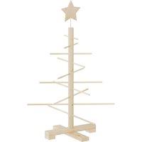 Vidaxl Wooden Christmas Tree For Decoration 75 Cm Solid Wood Pine, Brown