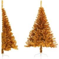 Vidaxl Artificial Half Christmas Tree With Stand Gold 180 Cm Pvc, Gold