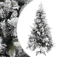 Vidaxl Christmas Tree With Flocked Snow&cones 225 Cm Pvc&pe, Green