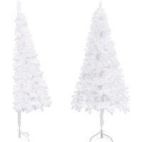 Vidaxl Corner Artificial Christmas Tree White 240 Cm Pvc, White