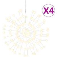 vidaXL Christmas Starburst Lights 140 LEDs 4 pcs Warm White 17 cm, White