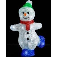 vidaXL LED Christmas Acrylic Snowman Figure Indoor and Outdoor 30cm, White