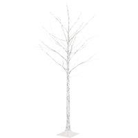 vidaXL LED White Birch Tree Warm White 96 LEDs 180 cm, White