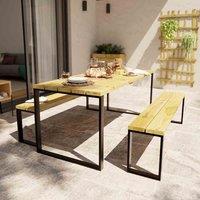 Cerland Blakea Wooden Garden Dining Set 6 Seat, Brown
