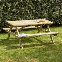 Cerland Alma Wooden Picnic Table 5ft, Brown