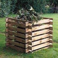 Cerland Mezzito Wooden Garden Compost Bin 3 x 3, Brown