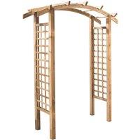 Cerland Celeste Curved Top Wooden Garden Arch, Brown