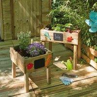 Cerland Marguerite Wooden Children's Raised Planter, Brown