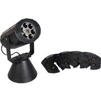 St Helens Garden Outdoor Festive Christmas Led Projector With 4 Festive Slides Battery Operated, Black
