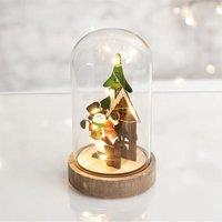 St Helens Festive Cloche Scene snowman , Brown
