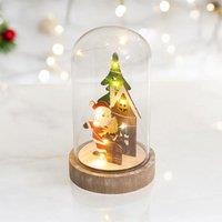 St Helens Festive Cloche Scene santa , Brown