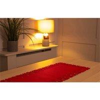 St Helens Rectangular Felt Table Runner With Openwork Star And Snowflake Design, Red