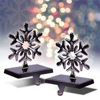 St Helens Set Of 2 Christmas Stocking Holders, Silver