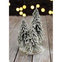 St Helens Decorative Snow Finish Christmas 3-tree Display, Green
