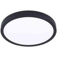 Eglo Fueva-Z Round Black Metal Smart Control Colour Changing LED Ceiling Light, (D) 28.5cm, Black