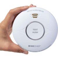 Firechief Smoke Alarm 10Yr Sealed Battery Wireless Interlinked fsb10W , White