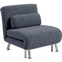 HOMCOM Single Folding 5 Position Convertible Sleeper Chair Charcoal Grey, Grey