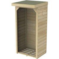 Forest Garden 6' x 3 Pent Upright Overlap Log Store Small, Brown