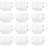 LAV Cozy Stacking Glass Coffee Cups - 270Ml - Pack Of 12, Clear