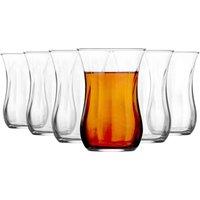 LAV Klasik Glass Turkish Tea Cups - 115Ml - Clear - Pack Of 6, Clear