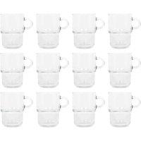 LAV Cozy Stacking Glass Coffee Cups - 350Ml - Pack Of 12, Clear