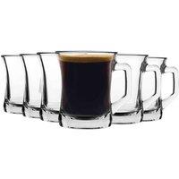 LAV Zen+ Glass Coffee Mugs - 225Ml - Clear - Pack Of 6, Clear
