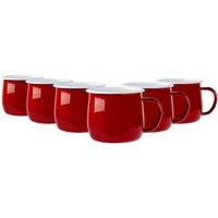 Argon Tableware Coloured Enamel Belly Mugs - 375Ml - Red - Pack Of 6, Red