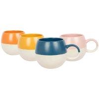 Nicola Spring Dipped Stoneware Sphere Mugs - 340Ml - 4 Colours, Multi