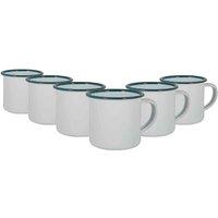 Argon Tableware White Enamel Espresso Cups - 130Ml - Green - Pack Of 6, Green