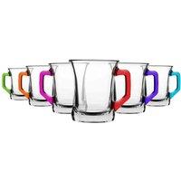 LAV Zen+ Glass Coffee Mugs - 225Ml - Multicolour - Pack Of 6, Multi