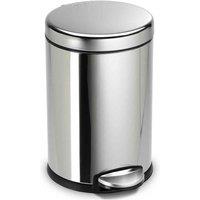 Simplehuman 4.5L Round Pedal Bin Polished, Silver