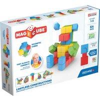 Geomag Magicube Full Colour Recycled Plastic - 64 Magnetic Shapes, Multi