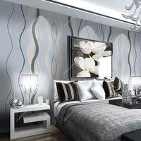 Garden Sanctuary 1000Cm X 53Cm Non-pasted Geometric Curvy Lines Wallpaper, Cream
