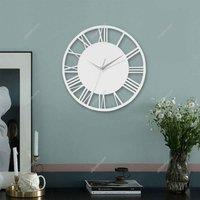 Garden Sanctuary 30Cm Decorative Metal Roman Numeral Skeleton Wall Clock - White, White