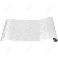 Garden Sanctuary 500Cm X 45Cm Flower Textured Pvc Wallpaper Roll - Light Sliver, White