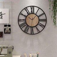 Garden Sanctuary 40Cm Decorative Wall Clock With Roman Numerals, Black