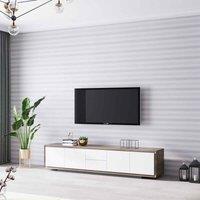 Garden Sanctuary 950Cm X 53Cm Pvc Stripes Non-pasted Wallpaper Roll, Grey