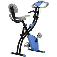 HOMCOM 2-In-1 Folding Exercise Bike with 8-Level Magnetic Resistance Blue, Blue