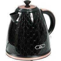 HOMCOM Electric Kettle, Fast Boil, 1.7L, 3kW, Swivel, Auto Shut-off, Black, Black