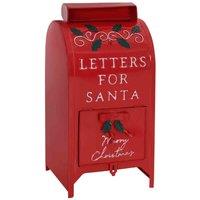 HOMCOM Christmas Post Box Freestanding or Wall Mounted for Xmas Decoration, Red
